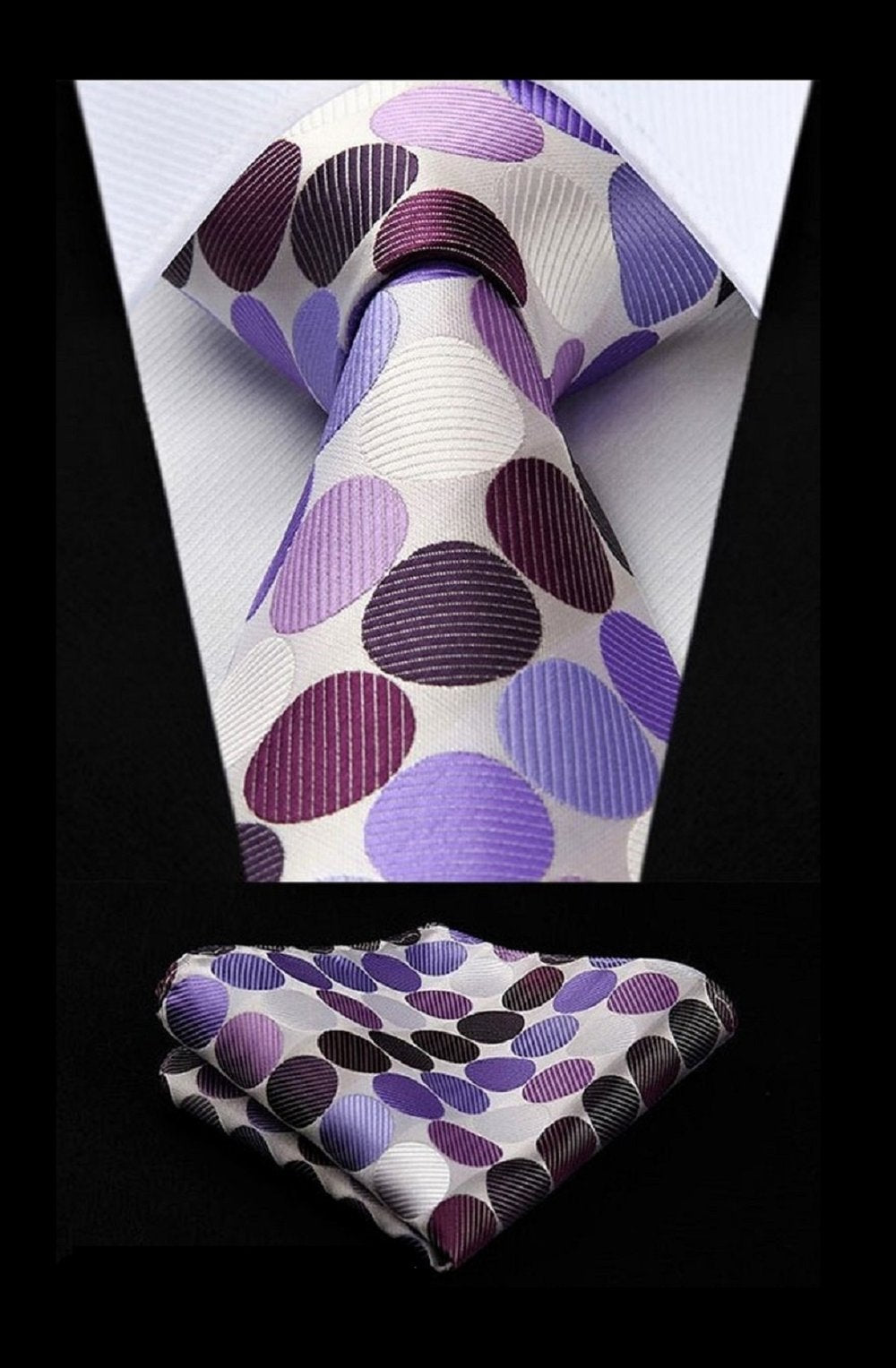 Close-up of kids pastel silk tie and pocket square set for formal wear