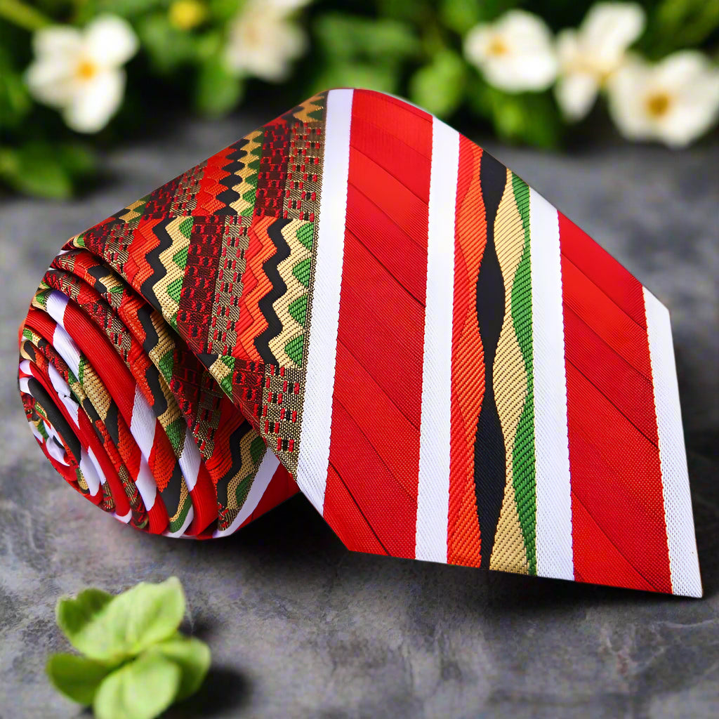 Elegant African print tie with Kente pattern for formal events